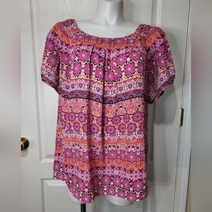Cb Established Pink Floral Top Blouse
